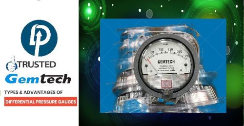 Mild Steel Gemtech Differential Pressure Gauges, For Air Compressor, Marine Engines, Dial Size : 4 Inch