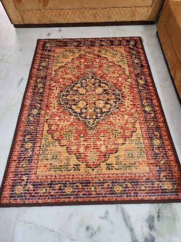 Persian Print Purple Bamboo Floor Carpet, Size : 6x4F, 5X3ft