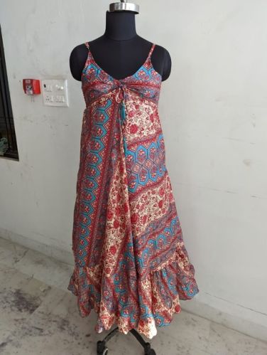 Printed Polyester Western Long Dress, Occasion : Casual Wear