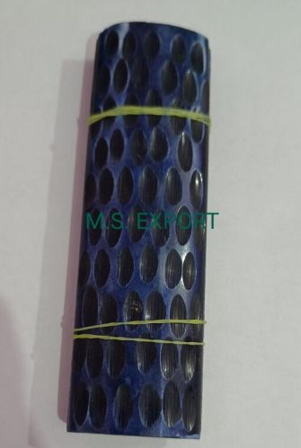 Blue Jigged Bone Knife Handle Scale