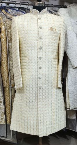 Royal Square Plain Silk Indo Western Sherwani, Size : M, XL, XXL