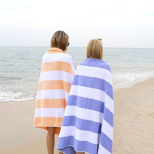 Mandhania Strips Cotton Beach Towel, Size : Multisize