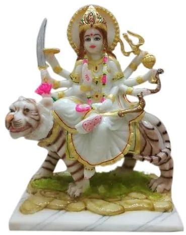 Polished Printed Amba Mata Marble Statue, Packaging Type : Thermocol Box