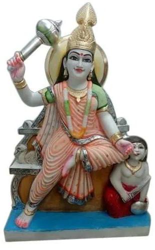 Polished Printed Baglamukhi Mata Marble Statue, Packaging Type : Thermocol Box