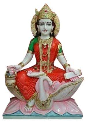 Polished Printed Gayatri Mata Marble Statue, Packaging Type : Thermocol Box