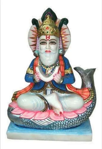 Polished Printed Jhulelal Ji Marble Statue, Packaging Type : Thermocol Box, Carton Box