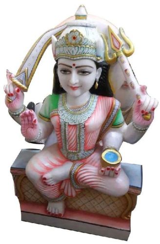 Polished Santoshi Mata Marble Statue, For Home, Temple, Packaging Type : Thermocol Box, Carton Box