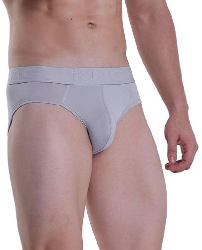 KNG Bamboo Fibre Grey Plain Underwear Briefs, Size : Multisizes