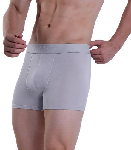 KNG Bamboo Fibre Grey Plain Underwear Trunk, Gender : Male