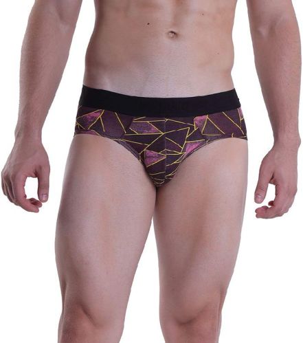 Maroon Abstract Printed Underwear Brief, Gender : Male