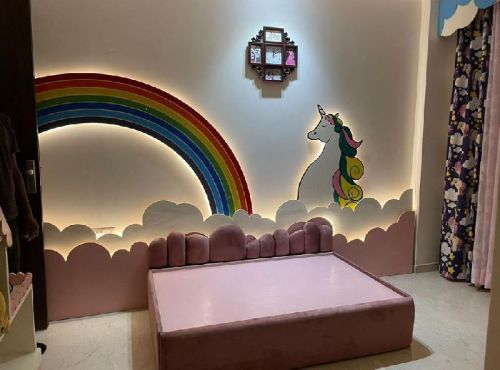 Rectangular Welvet Unicorn Bed, For Bedroom Use, Home, Hotel, Color : Multicolor