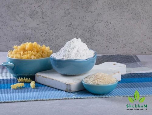 Shubham Soft Natural Sortex Rice Flour, Color : White, Production Capacity : 100 Tons Per Day, Packaging Type : PP Laminated