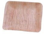 Square 20x20 Areca Leaf Shallow Plate, For Serving Food, Size : 20x20x1 Cm