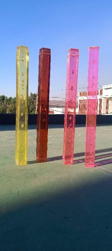 Acrylic Polished Customize Square Bubble Interior Rod, For Stair, Home, Hotel, Office, Packaging Type : Standard Box Packing