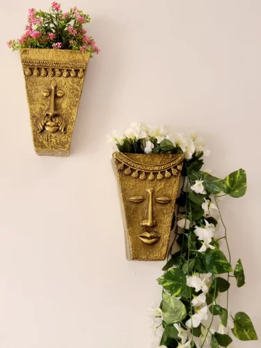 10 Inch Wall Mounted Face Planter, Shape : Rectangular