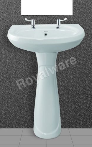 Royalware Ceramic Plain Pedestal Wash Basin, Feature : Durable