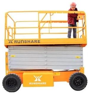 Runshare GTJZ12K Self Propelled Scissor Lift, For Industrial Use, Color : Grey, Yellow