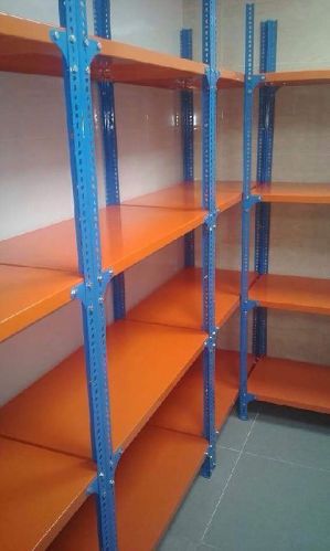 Square Industrial Slotted Angle Storage Racks, Color : Grey