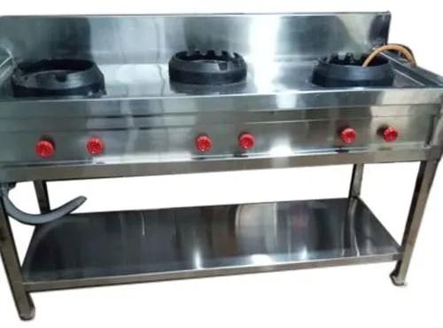 Three Burner Chinese Range, For Commercial