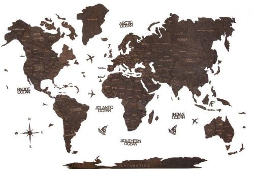 3D Wooden World Map Jacobean, Feature : Elegant Design, High Strength