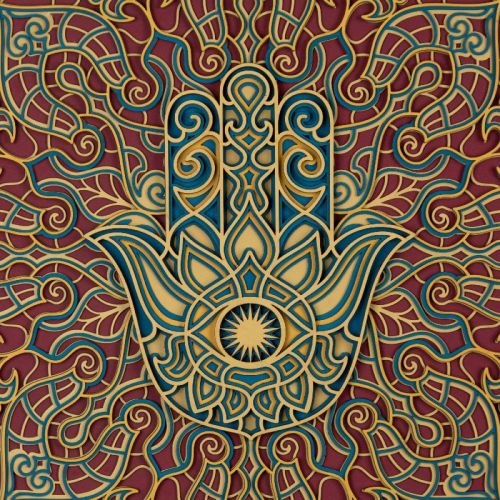 Meditative Hamsa Multi Layer Mandala, Shape : Round