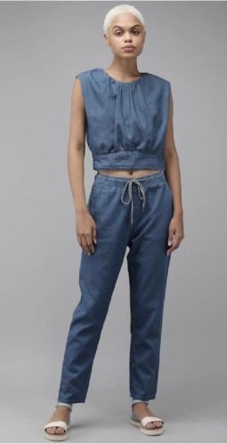 Plain Women’s Denim Co-ords