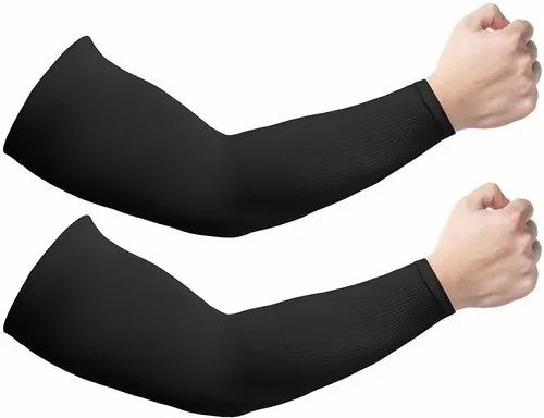 Plain Black Cotton Hand Sleeves Large, Medium, Small, Gender : Female, Male