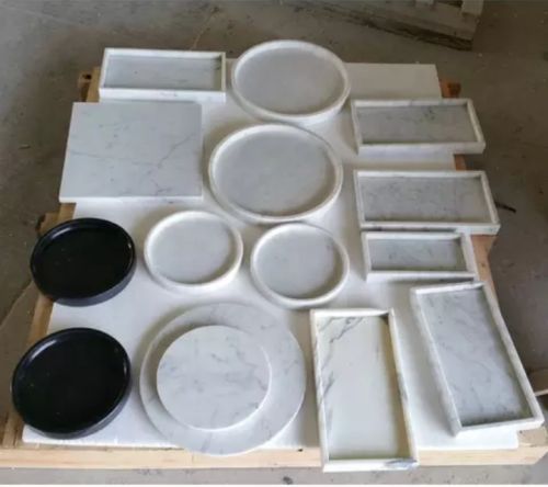 Mk Bharty Marble Tray Sets, For Kitchen Top, Feature : Good Looking