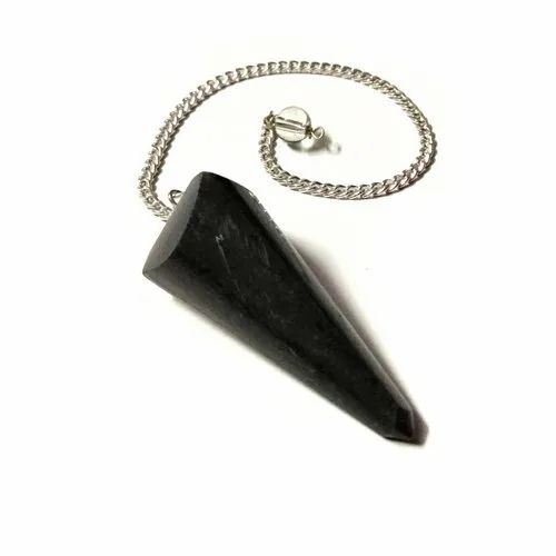 Black Tourmaline Stone Cone Pendulum, Packaging Type : Box Packing