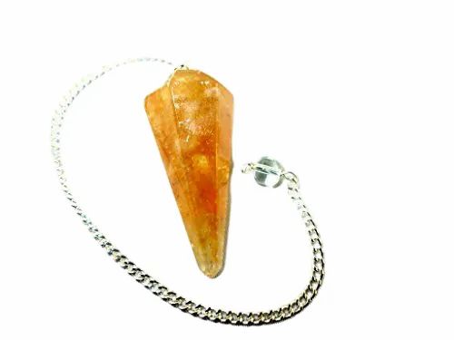 Citrine Stone Cone Pendulum, Packaging Type : Box Packing