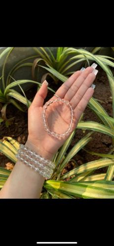 Clear Quartz Sphatik Gemstone Bracelet, Gender : Unisex