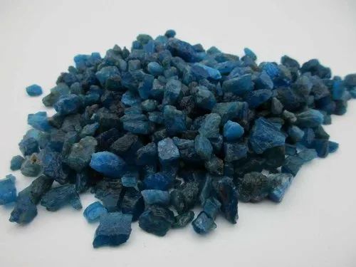 Lumps Polished Natural Blue Apatite Gemstone, Color : Green