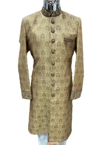 Embroidered Designer Brocade Fabric Sherwani, Occasion : Party Wear, Wedding Wear