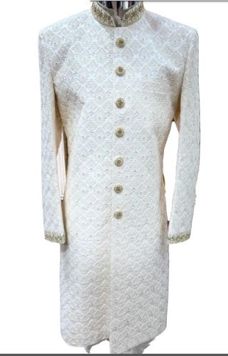 Designer Thread Work Sherwani, Technics : Embroidered
