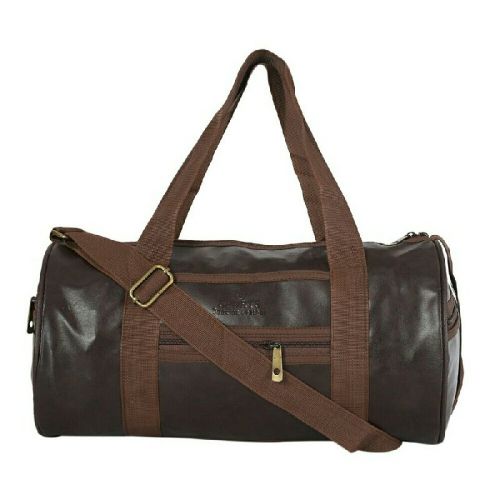 Skylook Plain Leather Duffle Gym Bag, Technics : Machine Made