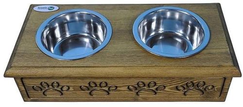 Wooden Dog Feeder, Color : Brown