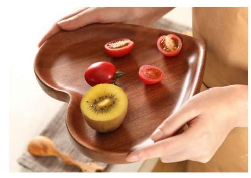 Wooden Heart Shaped Platter, Color : Brown