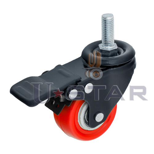 Single Wheel Caster Thread With Break, For Easy To Move, Dimension (LxWxH) : 70MMX50MM