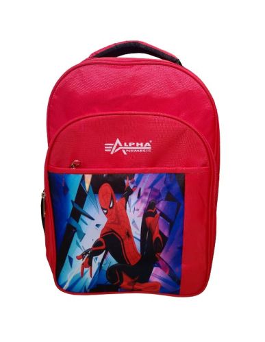 Alpha Nemesis Printed Polyester Kids School Bag Red, Size : Small