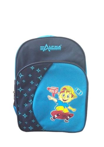 Printed Polyester School Bag Blue, Capacity : 10-20L