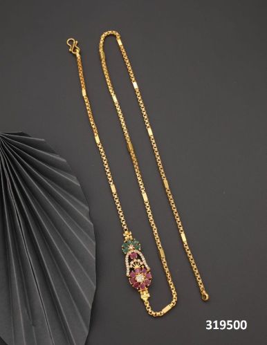 Latest Floral Design Pendant Mop Chain, Occasion : Weeding Wear