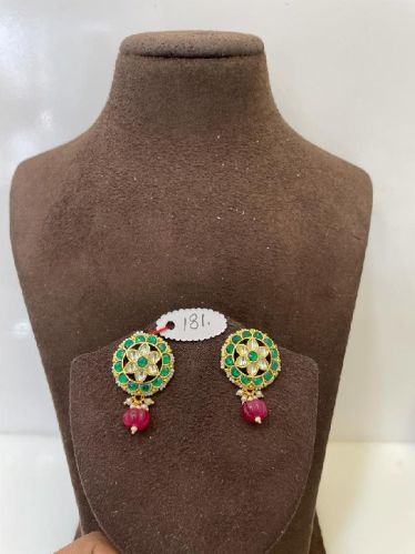 MJ-E-181 Ruby and Emerald Earrings, Style : Modern