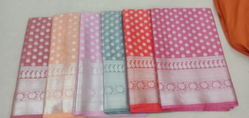 Stitched Crepe Silk Saree, Color : Multi-colored