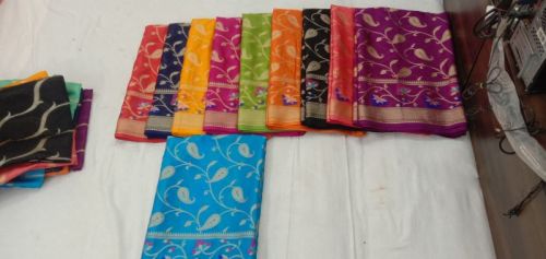 Printed Softy Silk Saree, Sleeve Style : Half Sleeves
