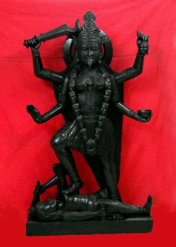 Marble Kali Mata Statue, For Worship, Temple, Packaging Type : Thermocol Box