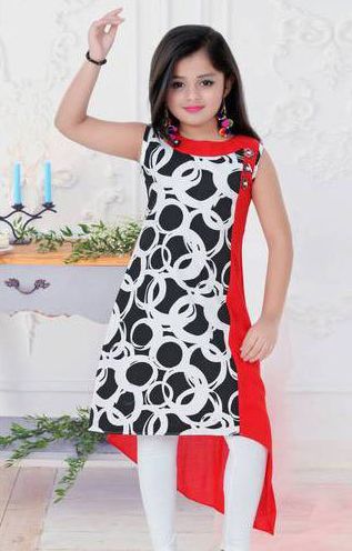 Printed Kids Kurti, Size : M, L, XL, XXL