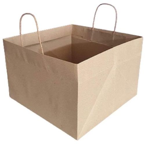 Square Paper Plain Cake Bags, For Packaging, Color : Brown