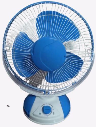 Ocean Worlds Plastic Electric Table Fan, Color : White, Blue