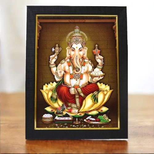 Polished Plain Synthetic Wood God Ganesh Photo Frames, Size : 18x16inch, 18' x12' Inch