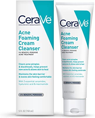 CeraVe Acne Foaming Cream Cleanser 150ml, For Personal, Packaging Type : Plastic Tube